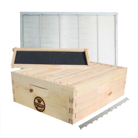 Goodland Bee Supply GL-1SK-TK3 Super Box Kit Including 10 Wood Frames and 10 Pierco Plastic Foundations, Free Queen Excluder / Frame Spacer Included, (GLHSBOX)