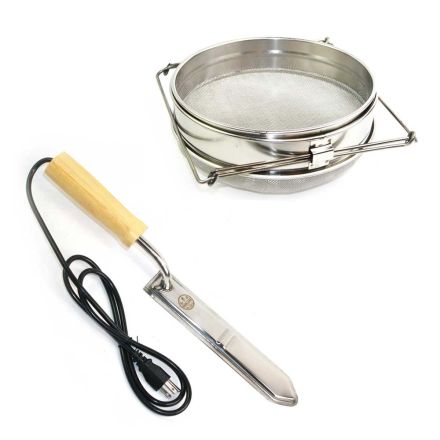 GoodLand Bee Supply GLSTRKN Beekeeping Beehive Kit includes Double Sieve Honey Strainer & Electric Uncapping Knife